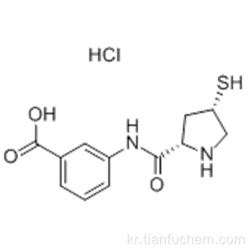 3 - [(2S, 4S) -4- 메르 캅토 피 롤리 딘 -2- 카르 복스 아미도] 벤조산 염산염 CAS 219909-83-8